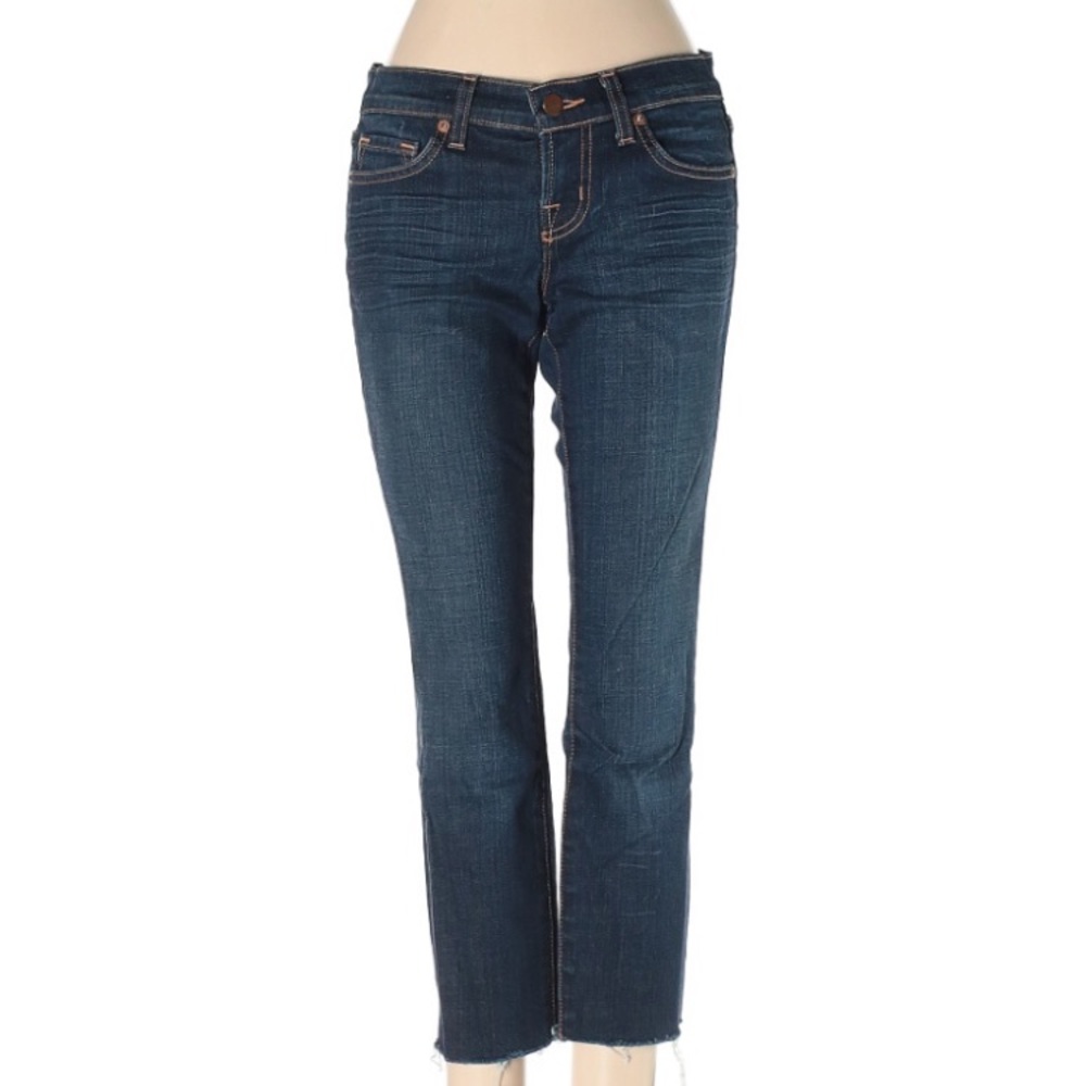 J Brand dark wash straight leg low rise crop jeans sz 24 EUC